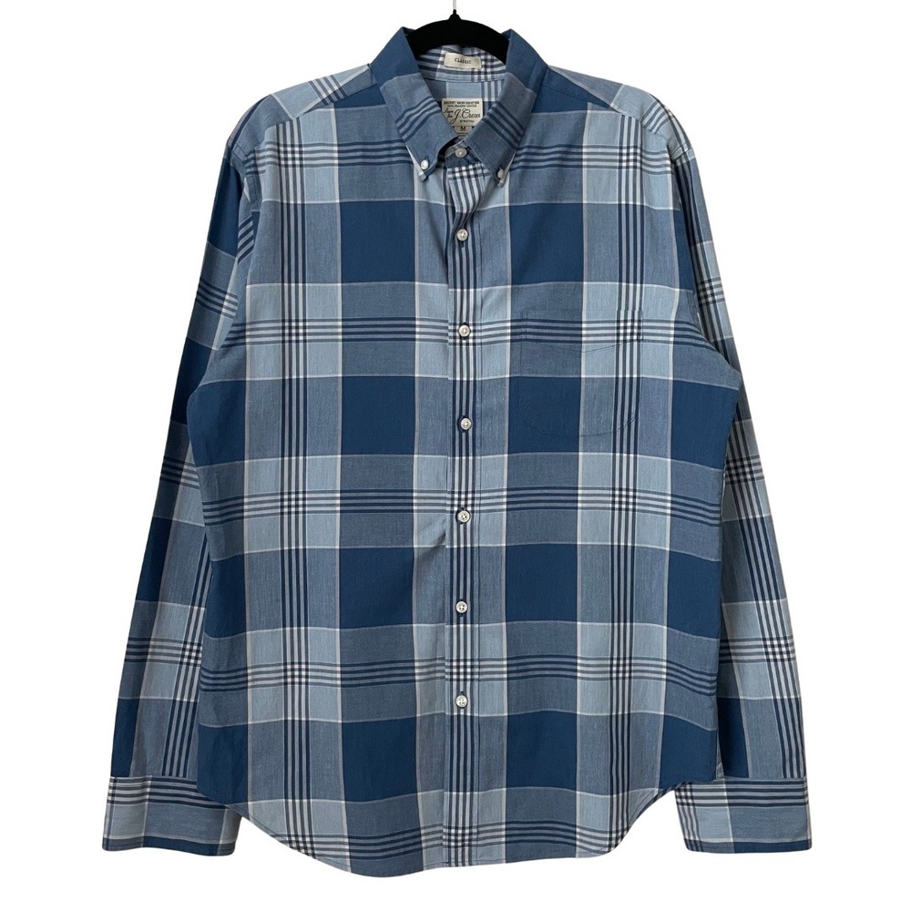 J.‎ Crew Shirt Mens Medium Secret Wash Classic Organic Cotton Plaid Button Down
